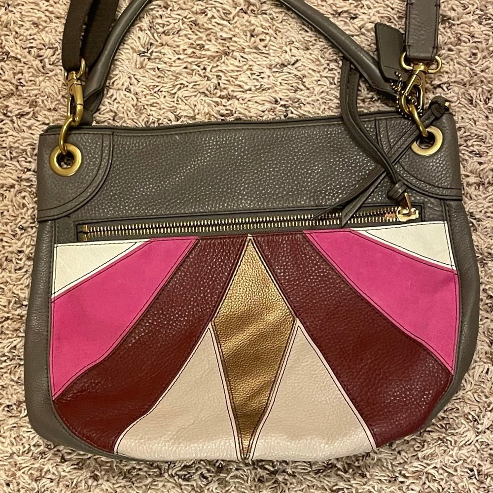 Fossil Large Multi Colored Leather Crossbody - image 2
